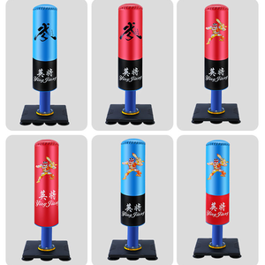 ถุงทรายชกมวยสําหรับเด็กและผู้ใหญ่ตั้งพื้น 160 ซม. นักรบสีดําและสีน้ําเงิน - Product Image 6