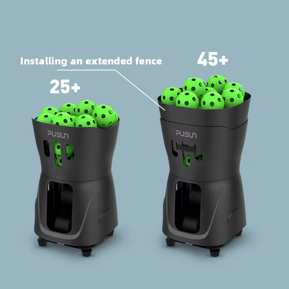 Portable Intelligent Tennis Ball Machine APP Controlled Home Use Training Equipment with 65 Balls+ Durable ABS & Metals