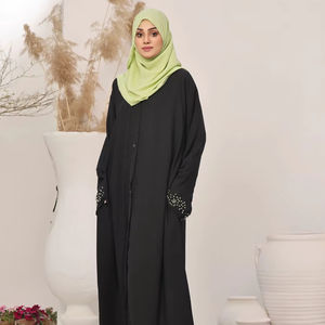 Nouvelle robe abaya d'été élégante à manches chauve-souris Robe abaya musulmane grande taille respirante et ample pour l'Aïd Taille unique - Product Image 4