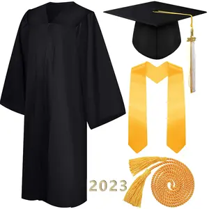 Customized Color High Quality School Graduation Gown and Cap Uniform for College Graduation Uniforms Unisex Adults Students
