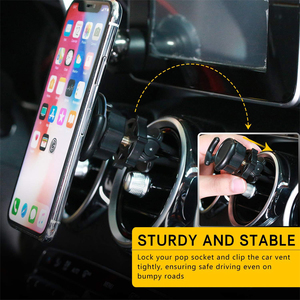 Soporte de ventilación de coche con agarre plegable ajustable, soporte de teléfono móvil con rotación de 360 grados para usuarios de agarre de teléfono Popsocket - Product Image 5