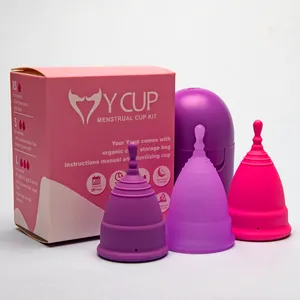Neues Design Wieder verwendbares Set Copas Menstruation Bio-Preis becher Wasch sterilisator Silikon Menstruation stassen