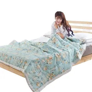 Top wholesaler Home Super soft 100% cotton thin printed summer quilt / comforter