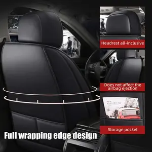Funda Universal para Asiento de Coche de Cuero PU, Impermeable y Transpirable, Protector de Asientos para la Mayoría de los Coches, Interiores de Coche de Lujo de Alta Gama - Product Image 4