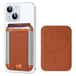 Tarjetero Magnético Resistente con Banda Elástica para iPhone 16 15 14 13 12, Cartera Delgada de Cuero para Teléfono, Funda Expandible para Tarjetas - Product Image 3