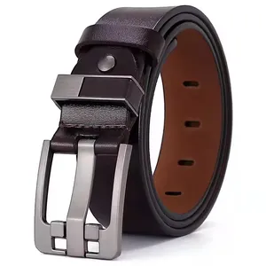 2024 Fashion High Quality Cowhide Genuine Leather Casual Jeans Men Belt