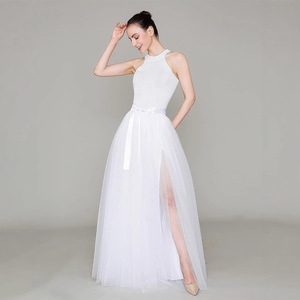 Jupe fendue en maille pour femmes Polyester/rayonne acteur scène Performance Costume princesse <span class=keywords><strong>Tutu</strong></span> Photo Studio photographie vêtements - Product Image 1