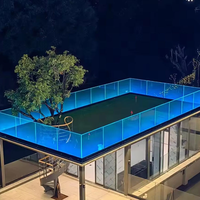 Balustrade en verre trempé pour balcon d'appartement extérieur, systèmes de garde-corps en aluminium à canal en U avec éclairage LED