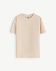 T-shirt formel à manches courtes pour homme, tricot uni, 100% coton, coupe classique, doux et respirant, par Routine Vietnam - Product Image 1