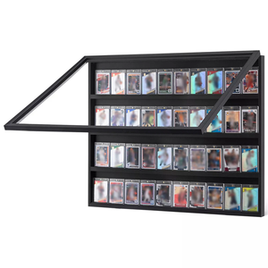 Vitrine de présentation <span class=keywords><strong>pour</strong></span> cartes de sport, 36 cartes gradées, cadre <span class=keywords><strong>en</strong></span> <span class=keywords><strong>bois</strong></span> avec acrylique transparent, vitrine portable - Product Image 1