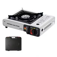 Réchaud à gaz butane portable professionnel coupe-vent en acier inoxydable pour le camping, la randonnée, le pique-nique, le barbecue et les voyages