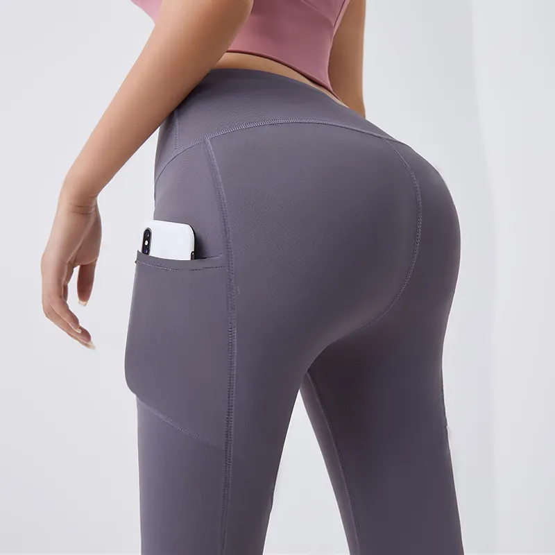 Pantalon de sport sans couture pour femmes, avec poche, vêtement de Fitness, de Yoga, grande taille, Leggings, tiktok, été, 2020