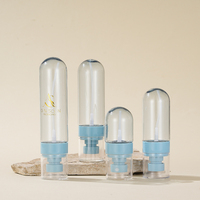 Flacon pulvérisateur inversé en PETG bleu de 30 ml, 60 ml, 80 ml, 100 ml avec pompe et capuchon pour cosmétiques et soins de la peau, brume fine