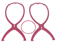 Support de perruque rose et noir, accessoires pour cheveux, support de perruque pliable portable de haute qualité, support de perruque, trépied