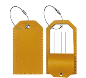 Luggage <b>Tag</b> With Pu Leather Privacy Cover <b>Name</b> Label Stainless Steel Loop for Women Men Bag Suitcase - Product Image 3