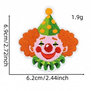 Patchs brodés Clown de Cirque prêts à expédier, thermocollants pour vêtements d'enfants, DIY - Product Image 2