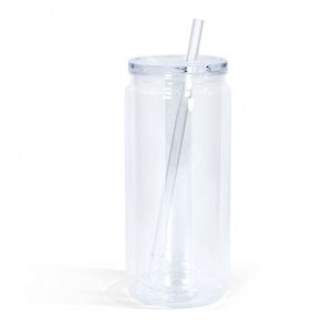 Gobelet Mason en plastique double paroi coloré de 16 oz, résistant aux hautes températures, avec trou au fond et paille - Product Image 6