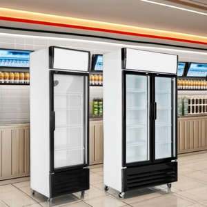 Réfrigérateur de bar vertical économe en énergie Refroidisseur à affichage de température unique avec air et ventilateur Réfrigérateur congélateur - Product Image 4