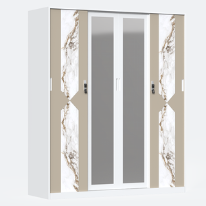 Armoire métallique à 3 portes, armoire en acier imprimée pour chambre à coucher, placard en acier, armoire métallique pour vêtements avec tiroir - Product Image 2