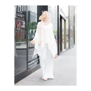 SIPO Islamic Clothing Baju Suit Modest Set Singapore Malaysia Plain Solid Color Panelled Spilt Design Ramadan Crew Neck Supplier