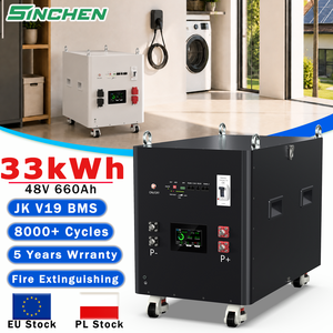 Poland Stock 33KWh 51.2V 660Ah LiFePO4 Power Storage <b>Battery</b> for Residential Solar System Emergency <b>Backup</b> Power With Wheels - Product Image 1