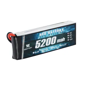 Batería Lipo de 5000 V para Dron, pila de 5200mAh 3,7 mAh 45C75C120C