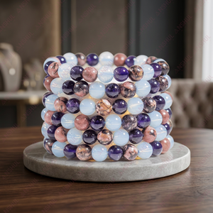 กำไลข้อมือลูกปัดพลอย 8 มม. ลายราศีตุลย์ สไตล์คลาสสิกสันติภาพ กำลังเป็นที่นิยม ขายส่งจำนวนมาก แรงบันดาลใจจากโหราศาสตร์ - Product Image 3