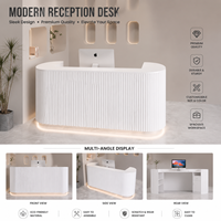 Comptoir de réception en bois massif, écologique, durable, moderne et luxueux pour bureau commercial, hôtel, salon, hall d'entrée