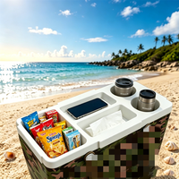 Support de plateau avec porte-gobelet pour sac de plage XL, support de téléphone et porte-boissons compatible avec les bouteilles de 40 oz, organisateur de dessus de sac de plage