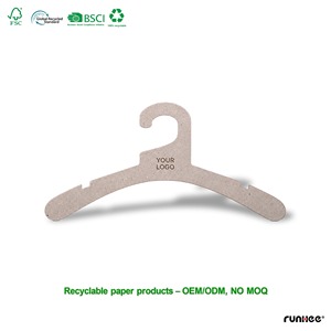 Cintres en carton kraft moucheté, texture naturelle recyclée, pour marques de vêtements éco-responsables, vente au détail et en gros - Product Image 1