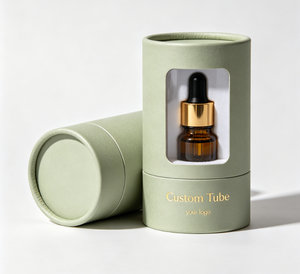 Custom Printed Biodegradable Reusable Round Paper Tube Cosmetic Bottle Packaging, High-End Kraft Cylinder Container for Skincare - Product Image 1