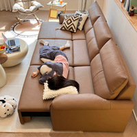 Erstklassiges Italienisches Sofa aus Echtleder Modernes Schlichtes Design Mikrofaser Multifunktionales Elektrisches Intelligentes Ecksofa