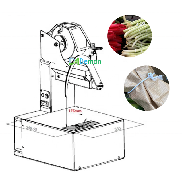 2021 DEMAN Vegetable Coriander Chives Leek Bundling Machine Flower Strapper Bundler Fresh Flower Rose Tying Strapping Machine