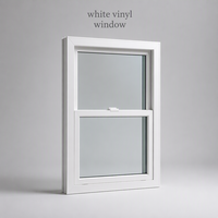 Fenêtre à guillotine simple en vinyle blanc avec double vitrage trempé, design personnalisé, haute étanchéité, économie d'énergie