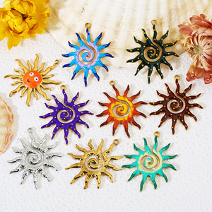 จี้รูปพระอาทิตย์แบบเกลียวทำจากสแตนเลส สำหรับทำเครื่องประดับ DIY จี้แฟชั่นสำหรับทุกเพศ - Product Image 1