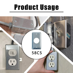 UL514A ฝาโลหะสี่เหลี่ยมขนาด<span class=keywords><strong>4x2</strong></span><span class=keywords><strong>นิ้ว</strong></span>รู35มม. สำหรับเต้าเสียบแผ่นผนังช่องเดียวฝาครอบ1.40" - Product Image 6