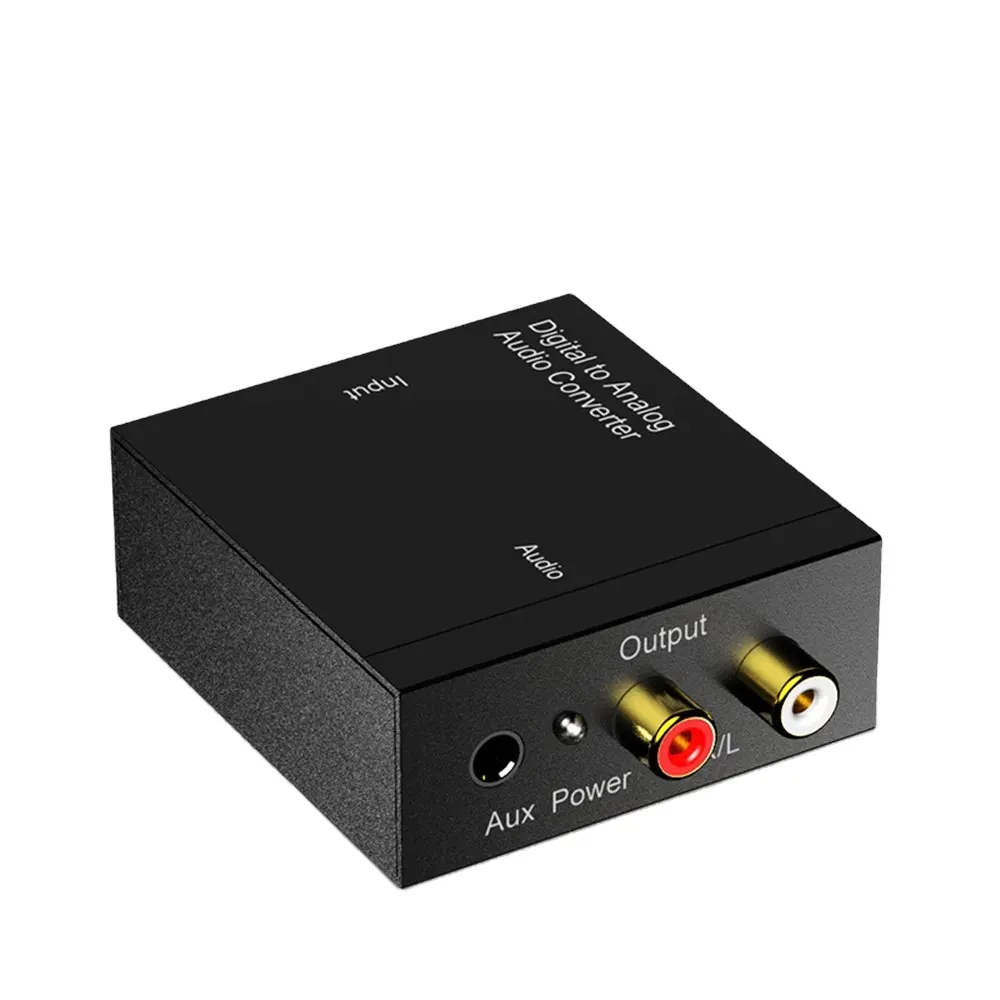 24Bit Audio Converter Optic Fiber Digital Audio Optical Signal To Analog 3.5MM Audio RCA Converter-Optical To L/R RCA