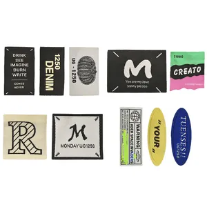 Best Price Private Clothing Label Factory Custom Logo Wholesale Designer Brand Name Bag Accessories Sewn-In Woven Garment Tags