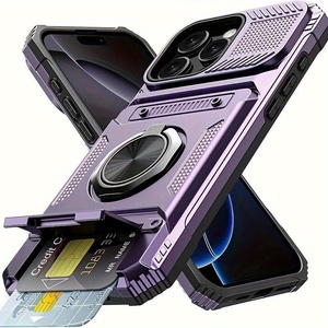 Custodia per telefono con anello magnetico per IPhone 16E 14 15 16 Pro Max Plus resistente agli urti rigida con custodia protettiva per Slot per schede - Product Image 2