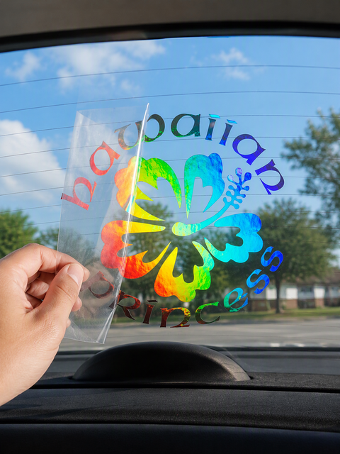 Custom Holographic Transfer Decals Die Cut Vinyl Sticker Waterproof Car Window Phone Laptop Tablet Water Bottle