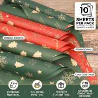 Kertas Kado Natal Tebal Anti Air Berlapis Pati Kraft Grosir 10 Lembar/Pak Kemasan Hadiah Bunga Custom
