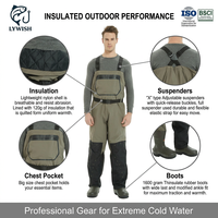 Wader de pêche personnalisé au style unique, léger, respirant à 3 couches, pour la pêche à la mouche, imperméable, pour la chasse en plein air, pour adultes