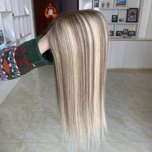 Topper de Cabello con Base de Seda 5x6.5 para Mujer, Cabello Humano Virgen Europeo con Silicona, Topper de Seda Completamente Anudado a Mano - Product Image 2