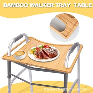 Wooden Multifunctional Walker Tray Foldable For <b>Elderly</b> Food <b>Mobile</b> Phone Holder Portable Lightweight - Product Image 4