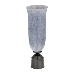 Vaso in vetro Coastal con base in metallo, vaso decorativo per fiori, per soggiorno, ufficio, camera da letto, tavolo - Product Image 1