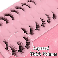 Cils effet œil de chat confortables faits à la main en faux vison sans cruauté animale, cils vaporeux pour un look naturel, 18 mm, cils en soie 5D effet vison, personnalisables