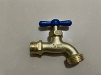 Robinet en alliage de zinc 1/2 pouce, robinet de jardin 1/2*3/4 avec bec en cuivre plaqué, design moderne et simple