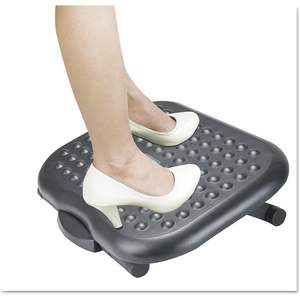 Repose-pieds réglable Alera ALE, relaxant, 13 3/4 L x 17 3/4 P x 4 1/2 6 3/4 H, coussin en plastique noir pour voiture, ventilation rafraîchissante - Product Image 2