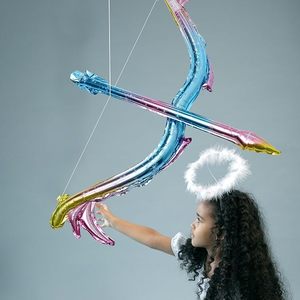 Ballon en aluminium arc-en-ciel dégradé en forme d'arc et de flèche, gonflable métallique pour la décoration de fêtes d'anniversaire et de jeux pour enfants - Product Image 6