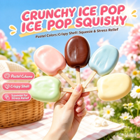 Jouet Squishy Anti-Stress en Forme de Sucette Glacée Faite Main, Peau Croustillante, pour Enfants et Adultes, Idéal pour le Bureau et les Moments de Détente Quotidiens